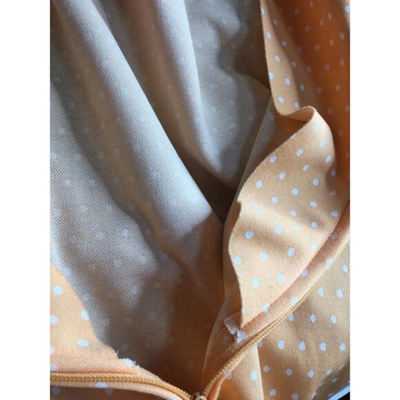 Vintage Country Miss Women's Knit Dress Polka Dot Collared Front Zip Size 18 - Picture 9 of 10